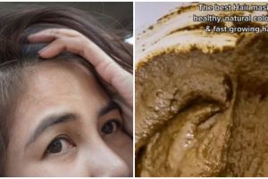 Trik samarkan rambut beruban pakai henna dicampur 2 bahan dapur ini bikin auto hitam berkilau
