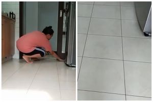Tanpa dipel larutan sabun cuci piring, ini trik hilangkan bintik hitam di lantai pakai 1 bahan dapur