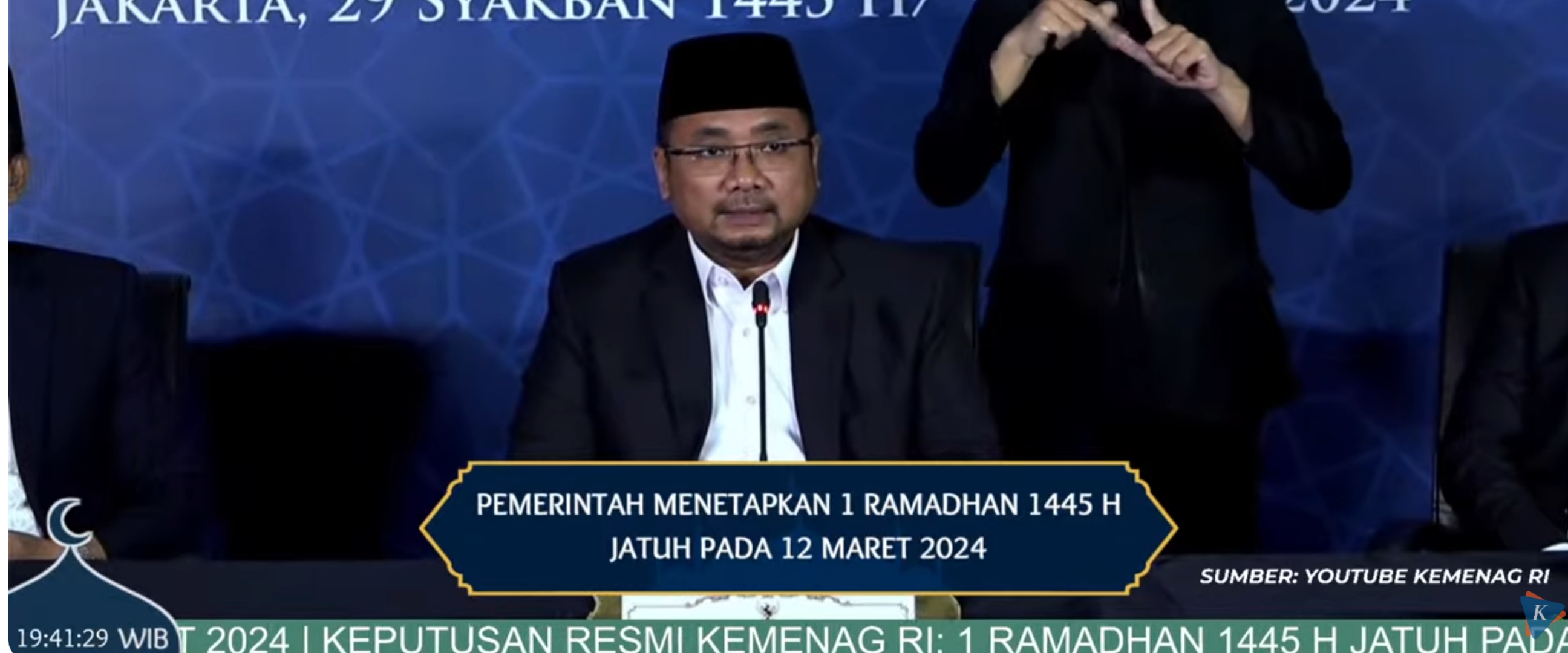 Hasil sidang isbat Kementerian Agama tetapkan 1 Ramadhan 1445 H jatuh pada Selasa 12 Maret 2024
