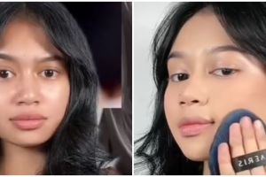 Transformasi makeup wanita rias wajah jadi mirip Ariel Tatum, bentuk bibirnya bak filler