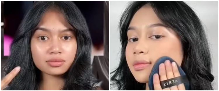Transformasi makeup wanita rias wajah jadi mirip Ariel Tatum, bentuk bibirnya bak filler
