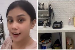 Tinggalkan rumah usang kini ngontrak, 9 potret dapur seleb TikTok Salma Aristiana penuh perabotan
