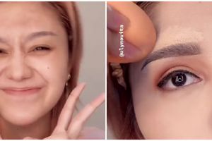 Wanita rambut pirang ini rias wajahnya jadi mirip Nagita Slavina, transformasi makeup-nya jempolan
