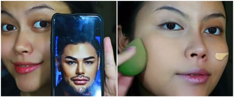 Transformasi makeup wanita rias wajah jadi Ivan Gunawan ini hasilnya plek ketiplek susah bedain