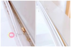 Tanpa digosok pasta gigi, ini cara praktis bersihkan karet pintu kulkas berjamur pakai 1 bahan dapur