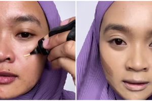 Transformasi wanita berkulit sawo matang recreate makeup Inara Rusli, senyumnya mirip bak kembar