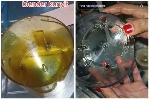 Tak perlu dijemur berjam-jam, ini trik cepat bersihkan noda kunyit di blender cuma pakai 1 bahan