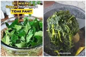 Bukan direbus air garam, trik wanita masak daun pepaya ini bikin rasa pahitnya hilang dan lebih empuk
