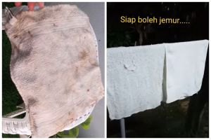 Tak perlu disikat, ini trik cuci lap dapur dekil agar kembali putih cuma pakai 2 bahan dapur