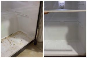 Tanpa sabun cuci piring, emak-emak ini punya cara bersihkan noda kerak di kulkas pakai 3 bahan dapur