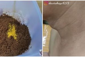 Tak pakai produk eksfoliasi, ini cara mencerahkan leher hitam gunakan kopi dicampur 2 bahan alami