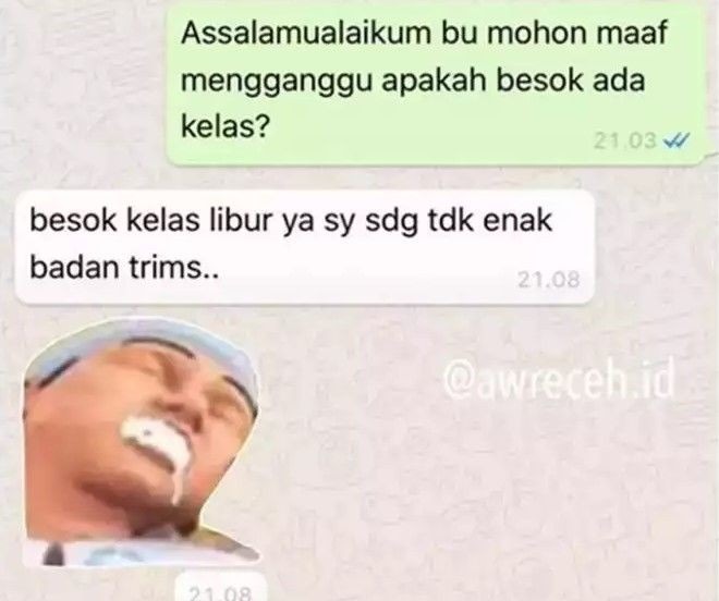 11 Chat lucu mahasiswa dibalas stiker sama dosen ini bikin greget, auto jengkel bacanya