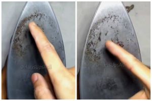 Tanpa dicuci air atau dioles pasta gigi, trik usir noda lengket setrika ini ampuh pakai 1 jenis daun
