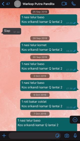 Begini kalau anak kos sudah akrab dengan penjual warung langganan, 11 chat lucunya template abis