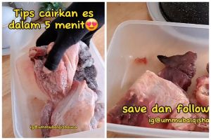 Cukup 5 menit, begini trik cepat mencairkan daging ayam beku tanpa direndam air panas dan cuka