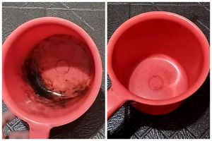 Tanpa disikat dengan sitrun, begini trik mudah bersihkan gayung berlumut cuma pakai 1 bahan dapur
