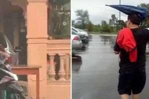 45 Potret kocak siasat nyeleneh orang jalani musim hujan ini bikin senyum kecut, kreatif pol