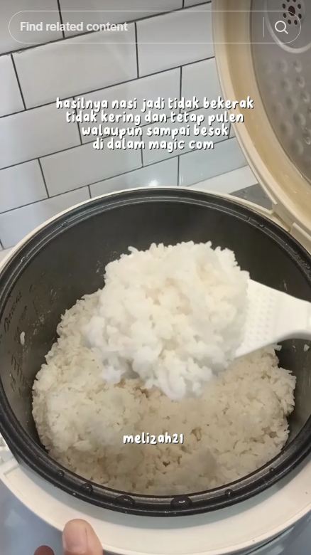 Trik agar nasi tak kering dan berkerak walau disimpan seharian di rice cooker, modal 2 bahan dapur