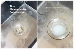 Tanpa bantuan alat apa pun, ini trik mudah atasi wastafel cuci piring mampet cuma pakai 3 bahan dapur