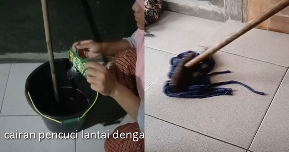 Tak dilarutkan air panas, trik mengepel lantai ala emak-emak ini auto kesat cukup tambah 1 bahan dapur