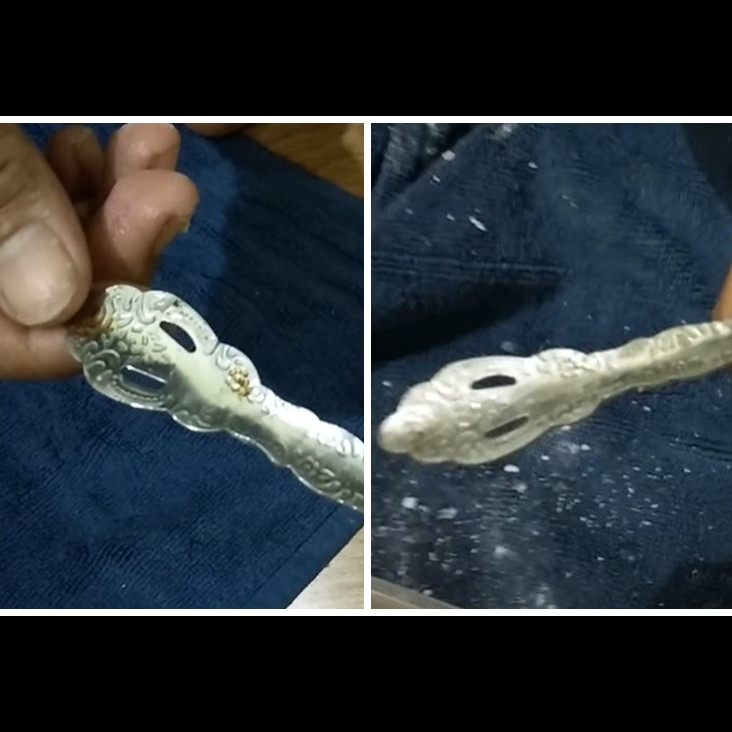 Bukan direndam cuka, ini trik praktis bersihkan noda karat pada sendok cuma pakai 2 bahan dapur