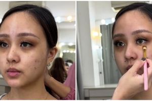 Hasilnya stunning pol, transformasi wanita bermata panda dirias ala peach makeup ini auto flawless