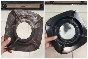 Tanpa digosok pasta gigi, bapak-bapak ini punya trik basmi kerak tungku kompor ditambah 1 bahan dapur