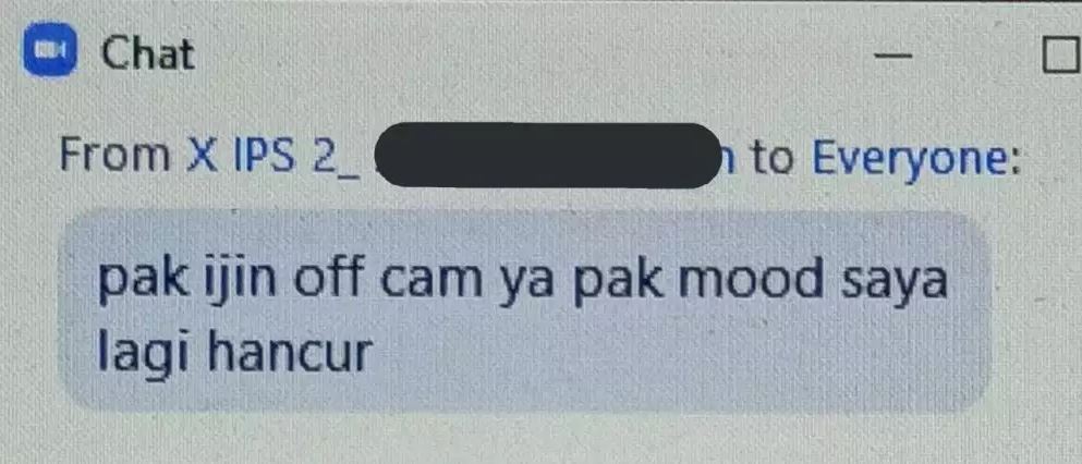 11 Chat lucu saat Zoom Meeting ini receh abis, bacanya bikin cekikikan