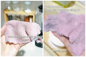 Tanpa perlu digosok, cara wanita cuci lap dapur dekil dan bau ini bikin bersih pakai 1 bahan dapur