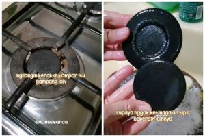 Tanpa direndam air panas, begini trik bersihkan tungku kompor berkerak cuma pakai 3 bahan dapur