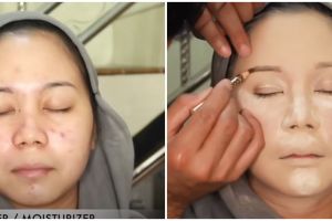 Hasilnya mulus bak beda orang, wajah wanita berjerawat dirias jadi pengantin India ini manglingi