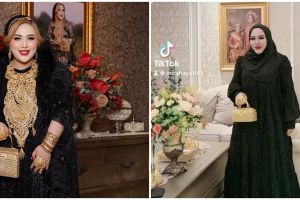 Gayanya bak toko emas berjalan, 5 potret Mira Hayati pakai kerudung emas disebut mirip Cleopatra