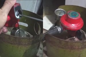 Bukan diselipi karet gelang, cara bapak-bapak hentikan tabung gas bocor ini cukup pakai 1 alat bekas