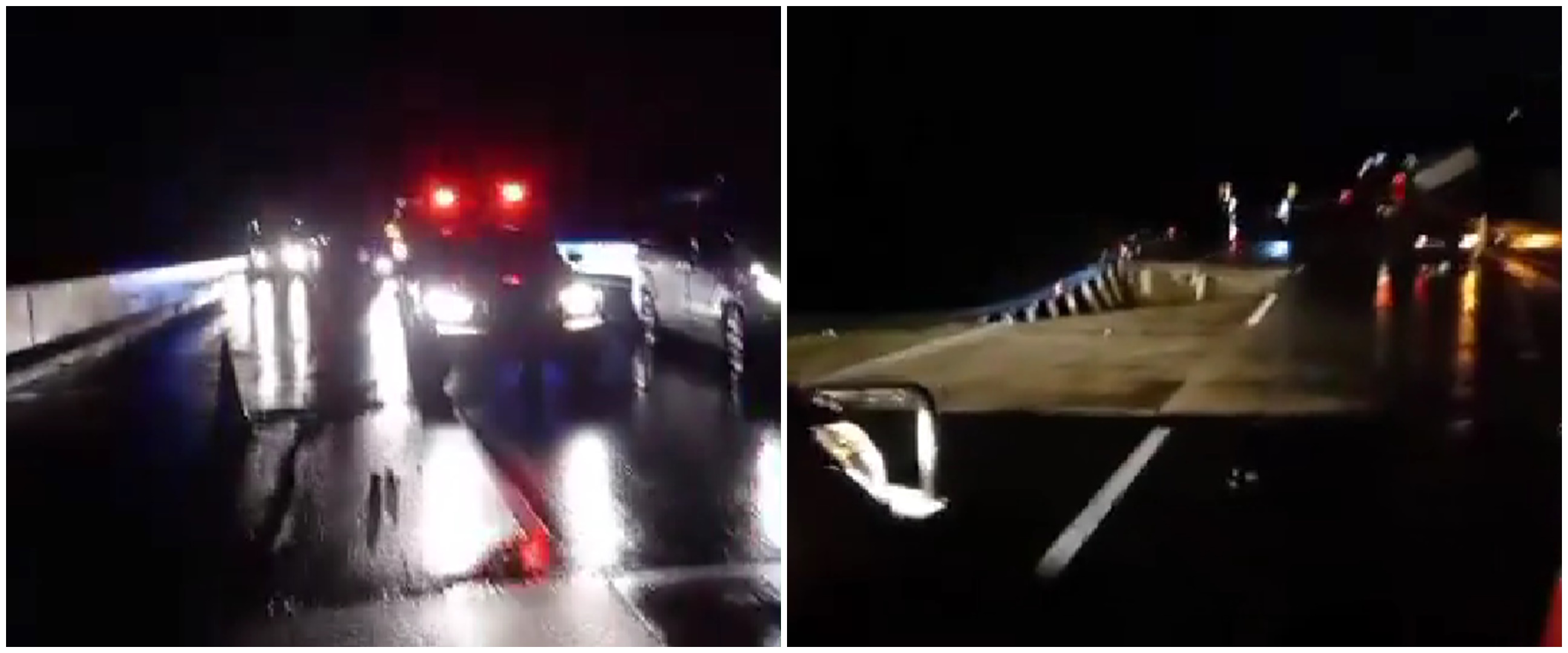 Detik-detik jalan Tol Bocimi longsor, dilaporkan ada satu mobil masuk jurang
