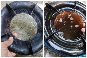 Tanpa direndam air panas, ini trik bersihkan kerak di tungku kompor pakai 2 bahan dapur