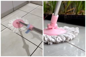 Tak perlu tambah garam, ini trik mengepel lantai berminyak agar bersih kesat ditambah 1 bahan dapur