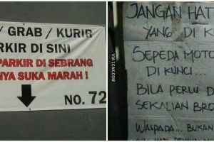 11 Potret kocak imbauan parkir kendaraan ini bacanya bikin tersenyum tipis