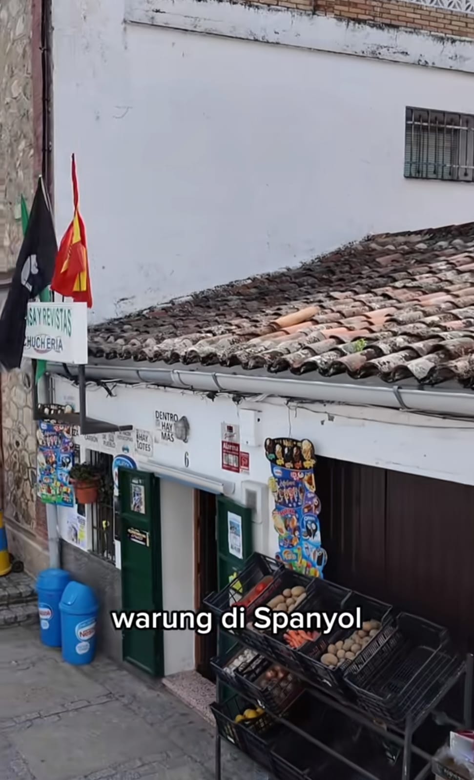 Potret warung kelontong di Spanyol ternyata desainnya mirip di Indonesia, harga beras 1kg bikin heran
