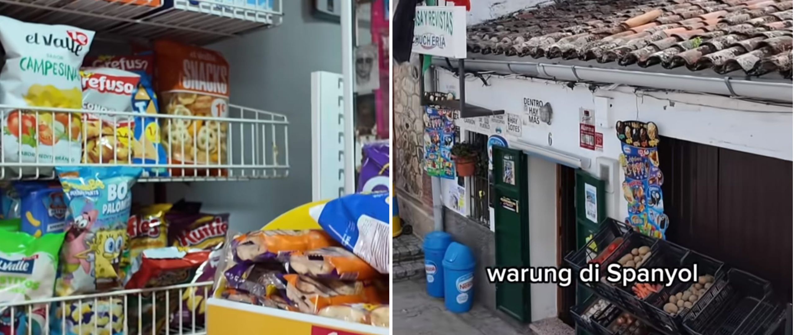 Potret warung kelontong di Spanyol ternyata desainnya mirip di Indonesia, harga beras 1kg bikin heran
