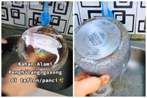 Tanpa diampelas, trik emak-emak bersihkan kerak gosong di pantat panci ini cukup tambah 3 bahan dapur