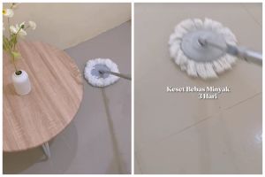 Tak perlu ditambah cuka, wanita ini punya trik mengepel lantai agar kesat 3 hari pakai 2 bahan dapur