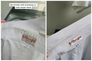 Bukan diberi cairan pemutih, ini cara bersihkan noda hitam di kerah baju cukup tambah 1 bahan dapur