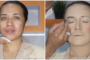 Transformasinya bikin melongo, pria ini sulap wajah pengantin bertekstur dan jerawat jadi bak barbie