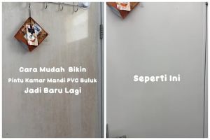 Tanpa disikat, wanita ini punya trik memutihkan pintu kamar mandi kusam andalkan 1 bahan dapur
