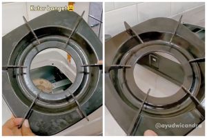 Tanpa direndam air panas, ini cara basmi kerak tungku kompor agar bersih kesat dalam 15 menit