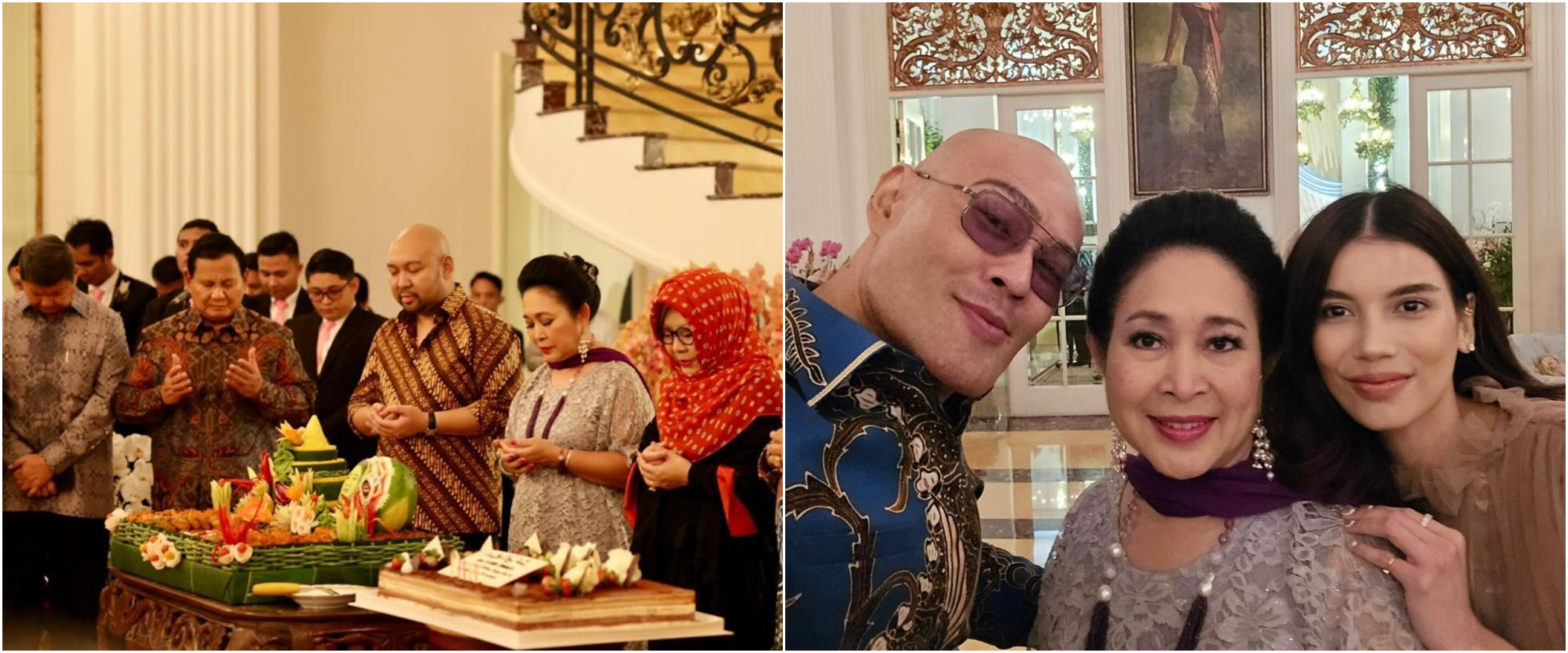 Kasih potongan tumpeng pertama ke Prabowo, begini 9 potret kemeriahan ultah Titiek Soeharto