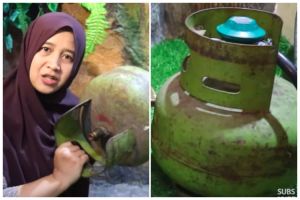 Bukan direndam air, emak-emak ini punya cara praktis menghemat gas elpiji 3 kg