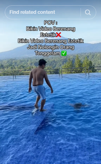 Niatnya mau bikin video aesthetic di kolam renang, pria ini malah jadi pahlawan dadakan