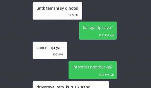 11 Chat lucu alasan cancel orderan ojek online ini bacanya bikin nyengir tipis sambil tepuk jidat