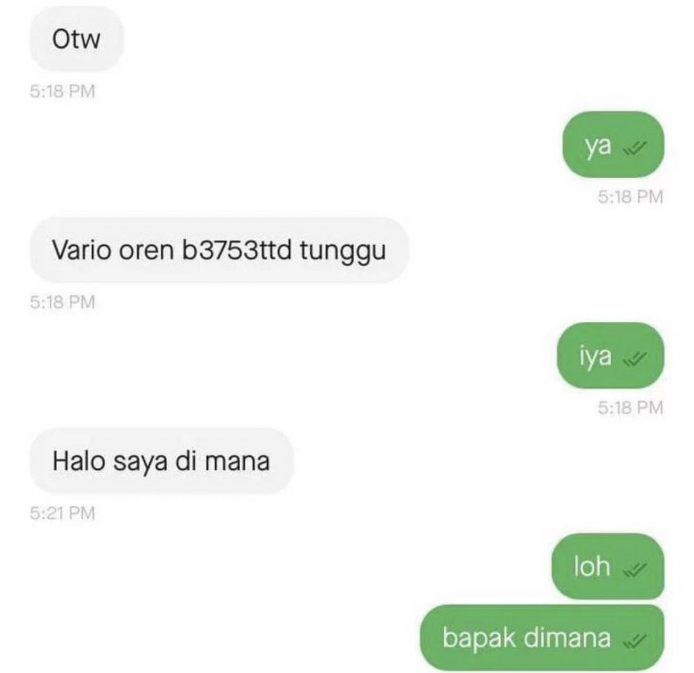 13 Chat lucu driver ojek online dengan penumpang ini tak bisa berword-word